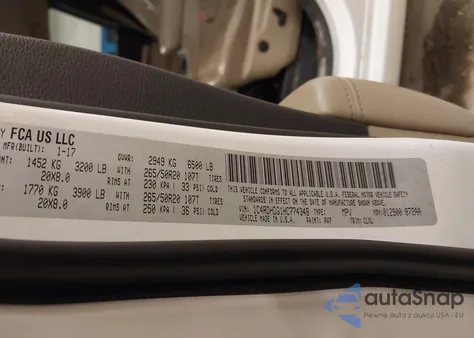 2017 Dodge Durango Gt Rwd from USA, damaged, VIN 1C4RDHDG1HC774348